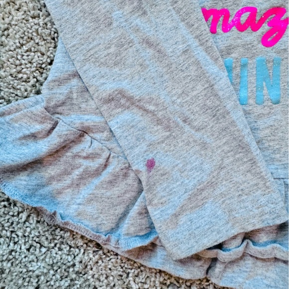 Capelli Girls Long Sleeve Peplum Top inspirational shirt gray– Size 4T - Picture 6 of 7